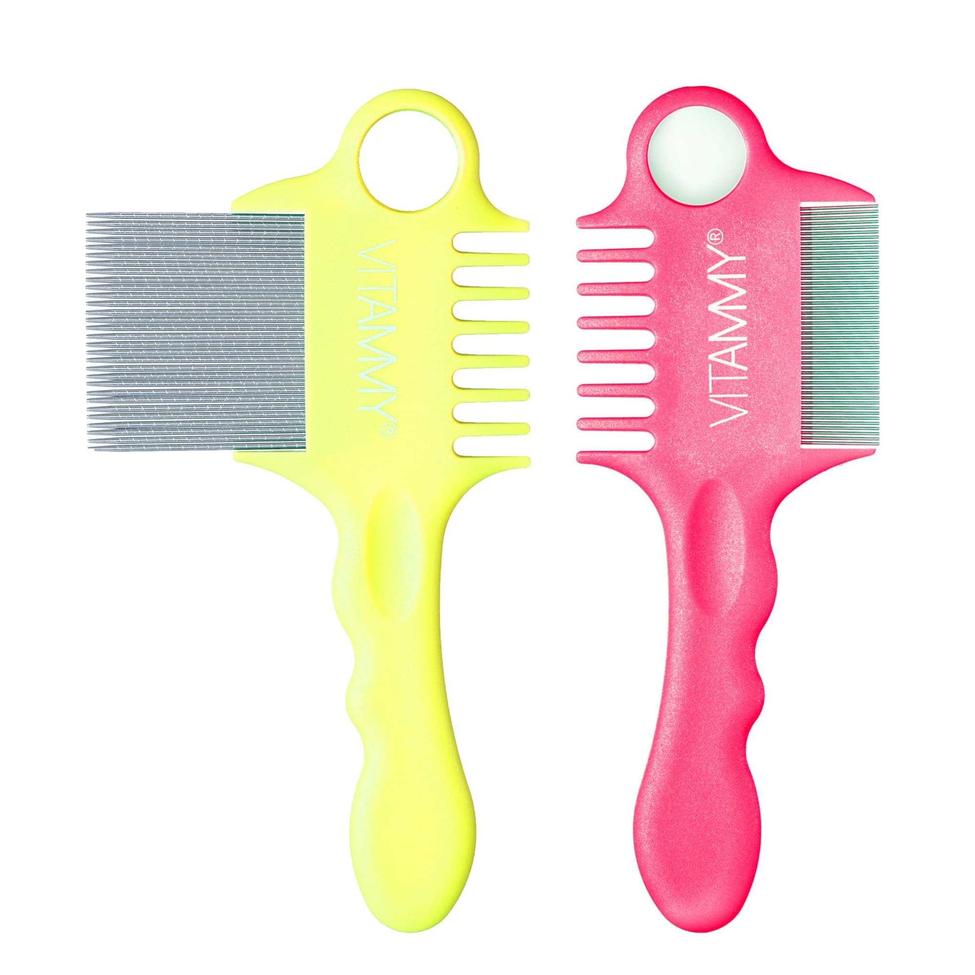 Set 2 piepteni vitammy fino, pentru indepartarea paduchilor, 1511w/1512, galben si roz
